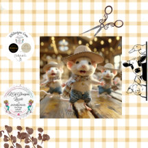 Decoupage Whimsical Line Dancing Mouse