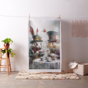 Decoupage Whimsical Rabbits in Alice Wonderland Tyg