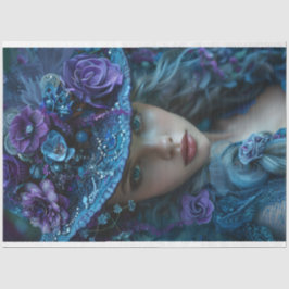 Decoupage Whimsical Southern Bell Dam Teal Lila