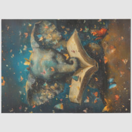 Decoupage Whimsious Elephant with School Bokar