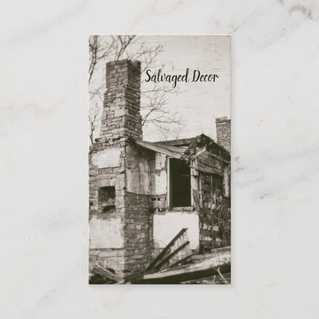 Decrepit Antique Torn Down Homestead Salvaged Visitkort (Framsida)