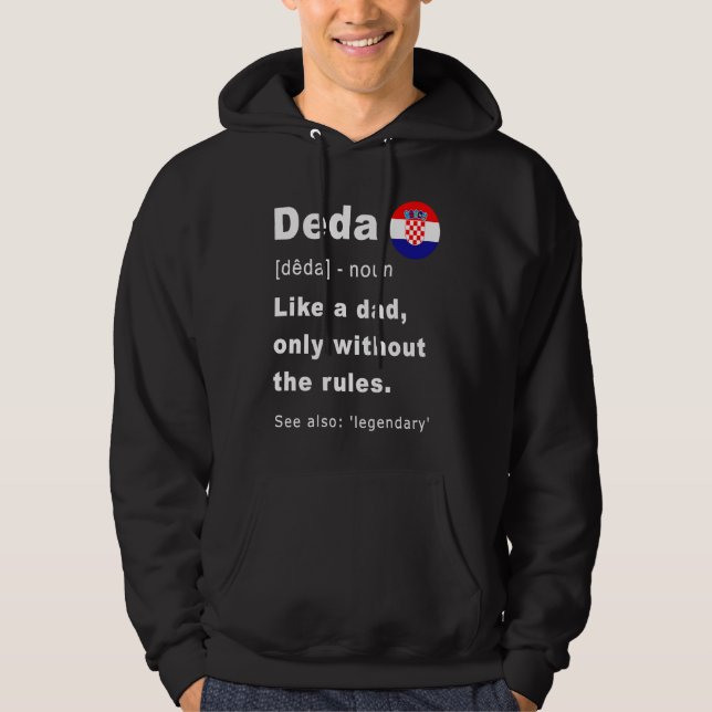 Deda Definition Kroatisk Farfar Fars Dag Hoodie (Framsida)