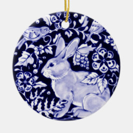 Dedham Blue Rabbit, Classic Blue & White Design Julgransprydnad Keramik