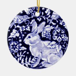 Dedham Blue Rabbit, Classic Blue & White Design Julgransprydnad Keramik