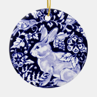 Dedham Blue Rabbit, Classic Blue & White Design Julgransprydnad Keramik