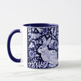Dedham Blue Rabbit, Classic Blue & White Design Mugg