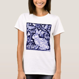 Dedham Blue Rabbit, Classic Blue & White Design T-shirt