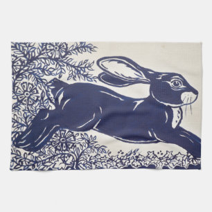 Dedham Blue Rabbit, Vintage Blue & White Design Kökshandduk