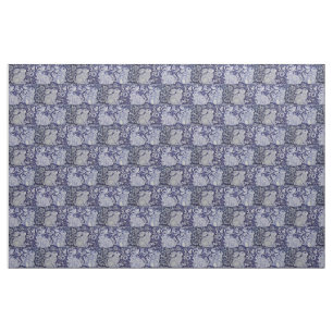 Dedham Blue & White Rabbit Ceramic Tile Fabric Art Tyg