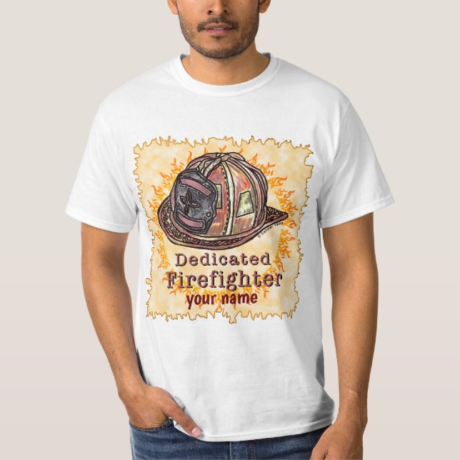 Dedicated Firefighter T-shirt (Framsida)