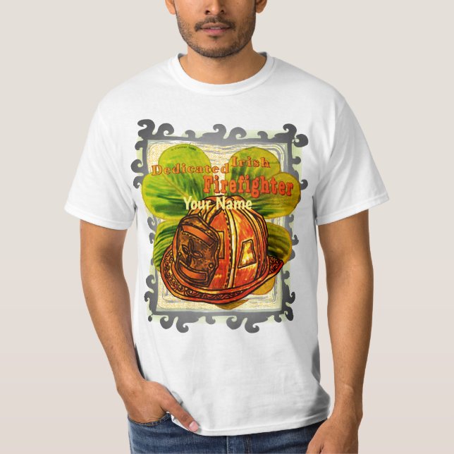 Dedicated Irish Firefighter t-shirt (Framsida)