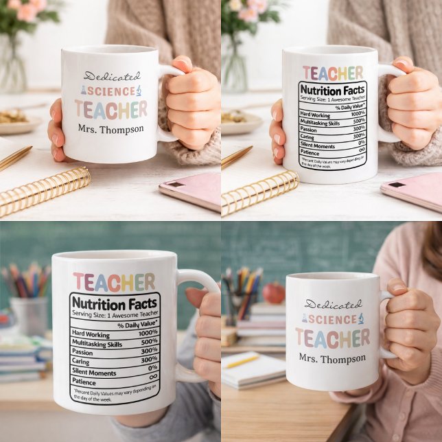 Dedicated Science Teacher Personalized Name  Kaffemugg (Dedicated Science Teacher Personalized Name Coffee Mug)