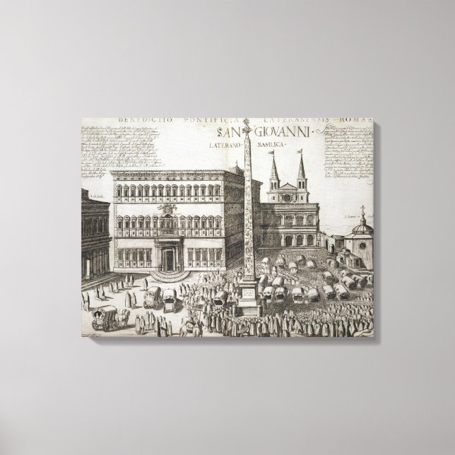 Dedikation av Obelisk framför Basilica Canvastryck (Framsida)