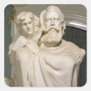 Dedikation till Brahms, 1909 Fyrkantigt Klistermärke