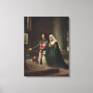 Dedikationen (Medeltida riddare och hans dam) Canvastryck
