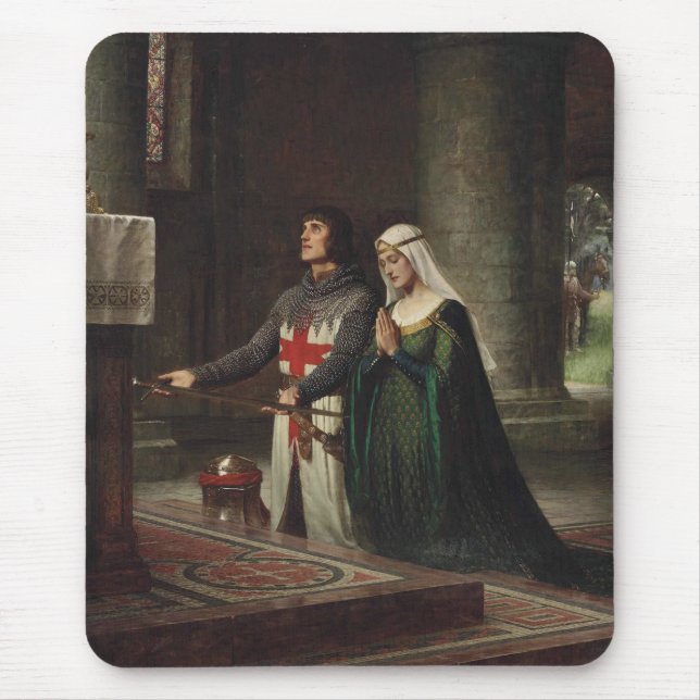 Dedikationen (Medeltida riddare och hans dam) Musmatta (Framsidan)