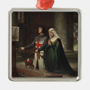 Dedikationen (Medieval Knight och Hans Dam) Julgransprydnad Metall