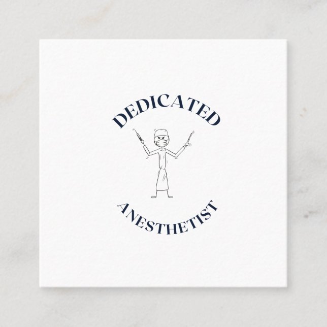 DEDIKERAD ANESTETIST FYRKANTIGT VISITKORT (Framsida)