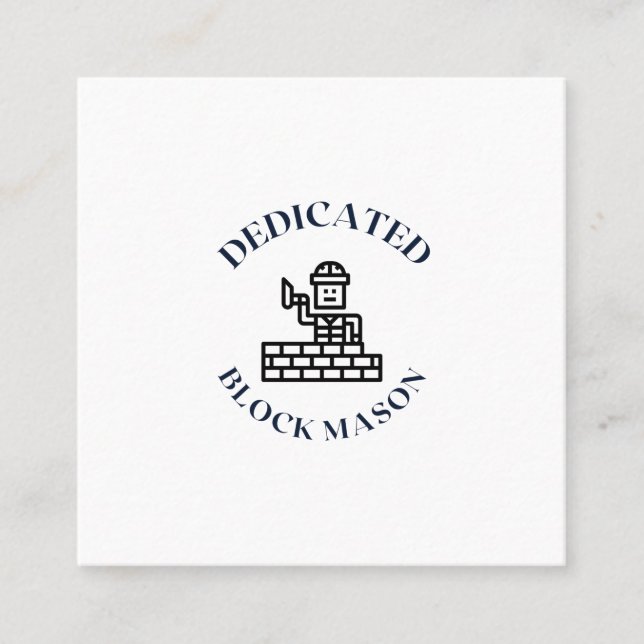 DEDIKERAD BLOCKMASON FYRKANTIGT VISITKORT (Framsida)