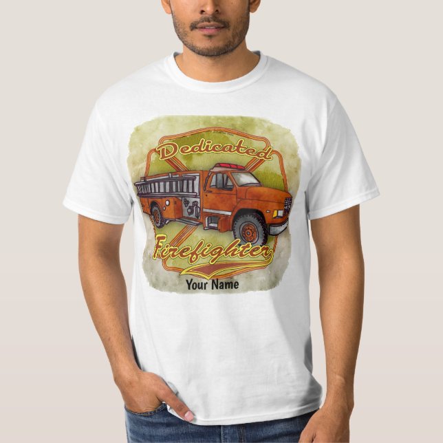 Dedikerad brandman  t shirt (Framsida)