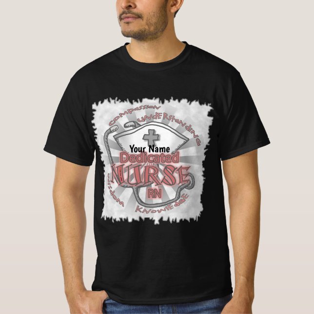Dedikerad sjuksköterskeaxiom t shirt (Framsida)