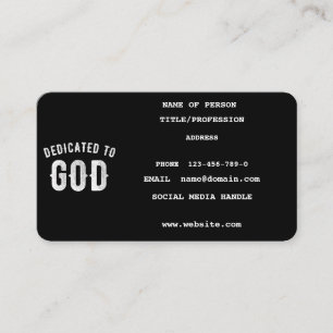 DEDIKERAD TILL GOD ANPASSADE COOLA VITTEXT