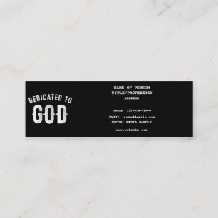 DEDIKERAD TILL GOD ANPASSADE COOLA VITTEXT