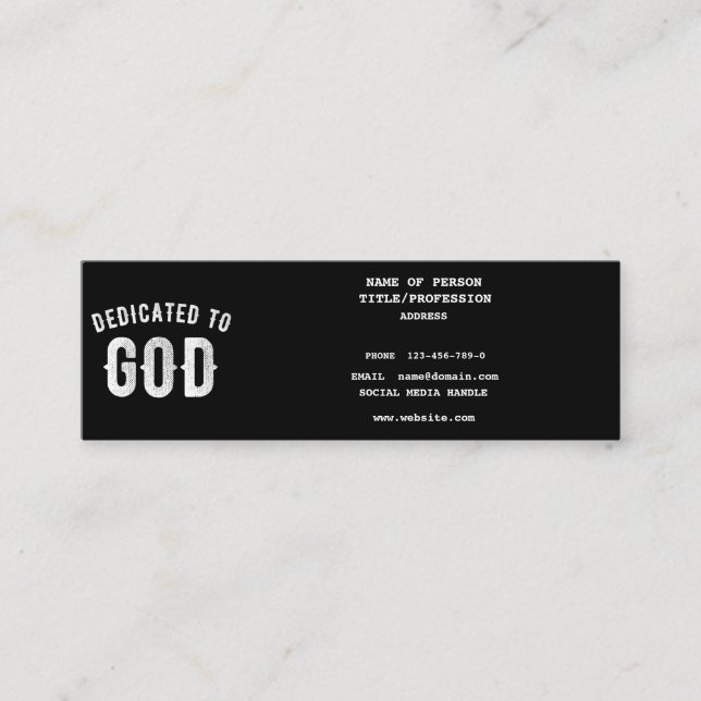 DEDIKERAD TILL GOD ANPASSADE COOLA VITTEXT (Framsida)