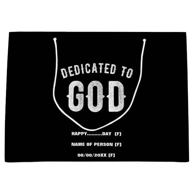 DEDIKERAD TILL GOD ANPASSADE COOLA VITTEXT (Framsidan)