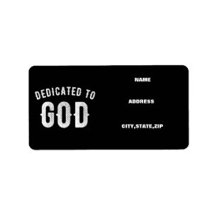 DEDIKERAD TILL GOD ANPASSADE COOLA VITTEXT ADRESSETIKETT