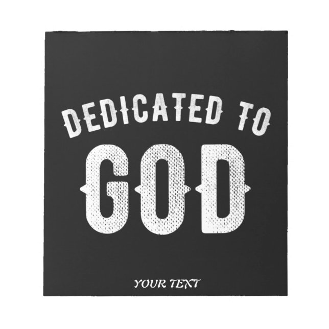 DEDIKERAD TILL GOD ANPASSADE COOLA VITTEXT ANTECKNINGSBLOCK (Framsida)