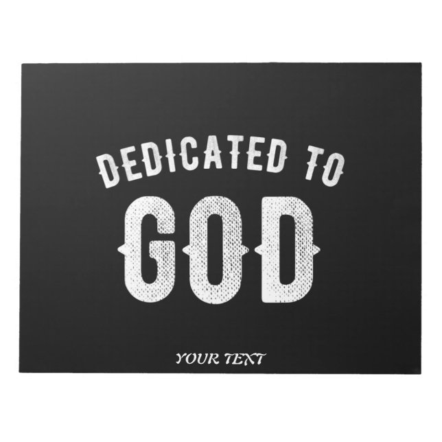 DEDIKERAD TILL GOD ANPASSADE COOLA VITTEXT ANTECKNINGSBLOCK (Framsida)