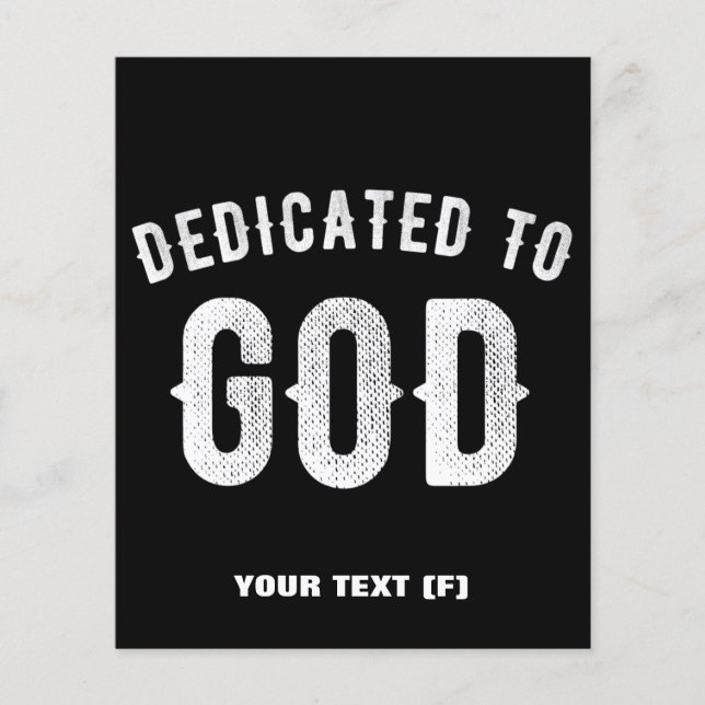 DEDIKERAD TILL GOD ANPASSADE COOLA VITTEXT FLYGBLAD (Framsidan)