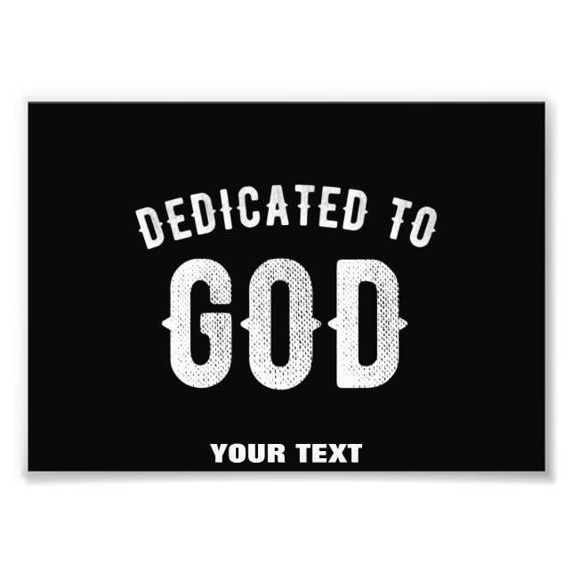 DEDIKERAD TILL GOD ANPASSADE COOLA VITTEXT FOTOTRYCK (Framsidan)