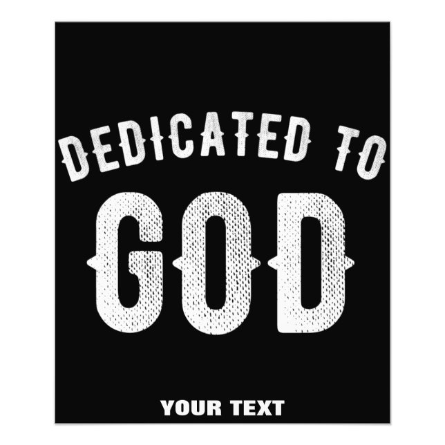 DEDIKERAD TILL GOD ANPASSADE COOLA VITTEXT FOTOTRYCK (Framsidan)