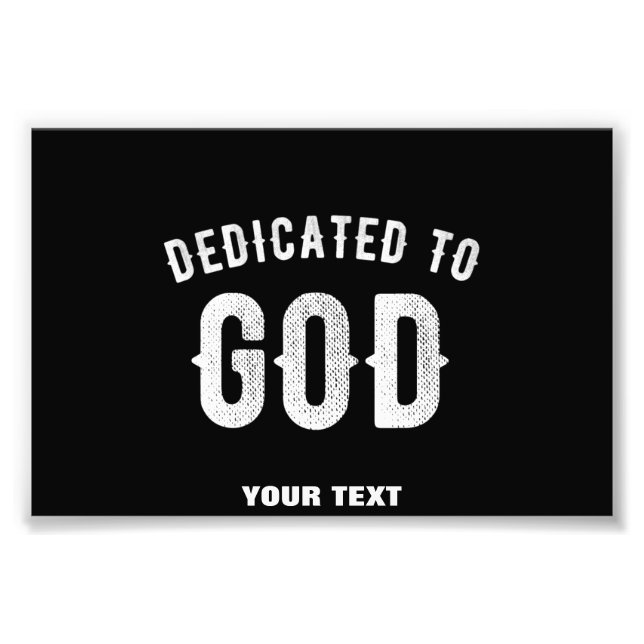 DEDIKERAD TILL GOD ANPASSADE COOLA VITTEXT FOTOTRYCK (Framsidan)