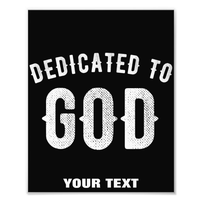 DEDIKERAD TILL GOD ANPASSADE COOLA VITTEXT FOTOTRYCK (Framsidan)