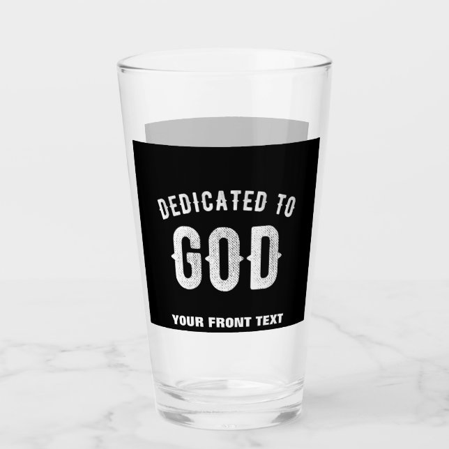 DEDIKERAD TILL GOD ANPASSADE COOLA VITTEXT GLASKOPP (Framsida)