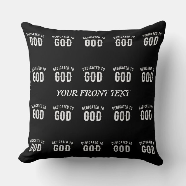 DEDIKERAD TILL GOD ANPASSADE COOLA VITTEXT KUDDE (Framsida)
