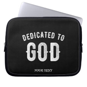 DEDIKERAD TILL GOD ANPASSADE COOLA VITTEXT LAPTOP FODRAL