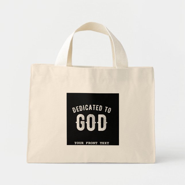 DEDIKERAD TILL GOD ANPASSADE COOLA VITTEXT MINI TYGKASSE (Framsidan)