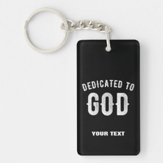 DEDIKERAD TILL GOD ANPASSADE COOLA VITTEXT NYCKELRING