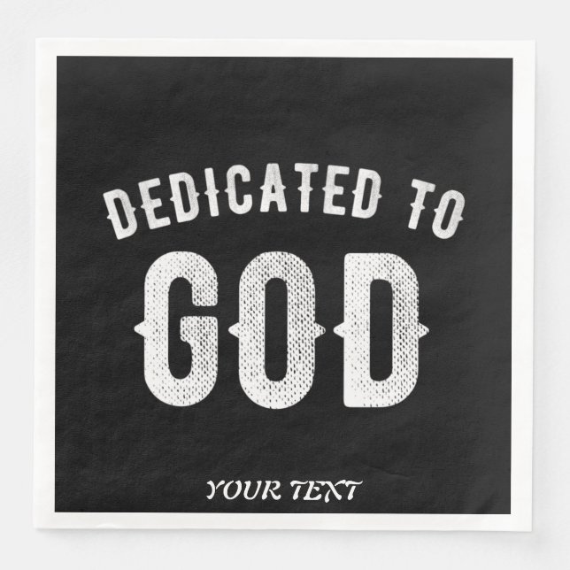 DEDIKERAD TILL GOD ANPASSADE COOLA VITTEXT PAPPERSSERVETT (Framsida)