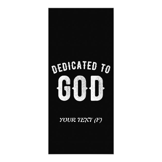 DEDIKERAD TILL GOD ANPASSADE COOLA VITTEXT REKLAMKORT (Framsidan)