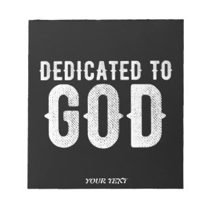 DEDIKERAD TILL GOD COOLA ANPASSADE VITTEXT ANTECKNINGSBLOCK