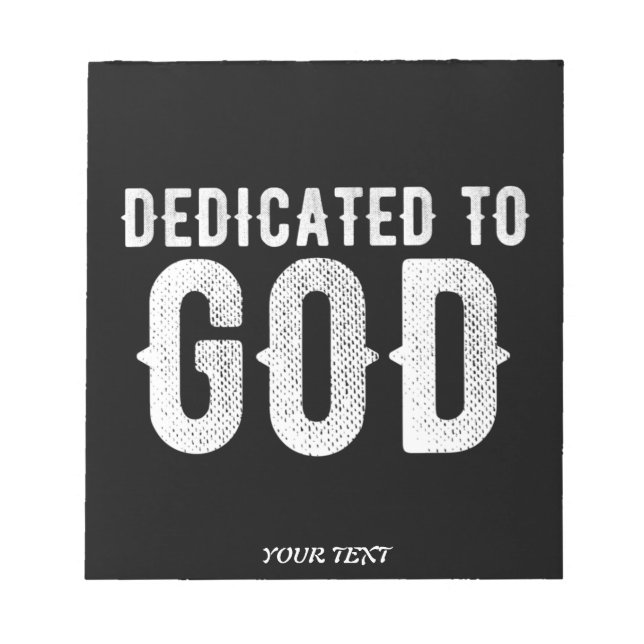 DEDIKERAD TILL GOD COOLA ANPASSADE VITTEXT ANTECKNINGSBLOCK (Framsida)