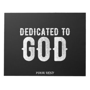 DEDIKERAD TILL GOD COOLA ANPASSADE VITTEXT ANTECKNINGSBLOCK