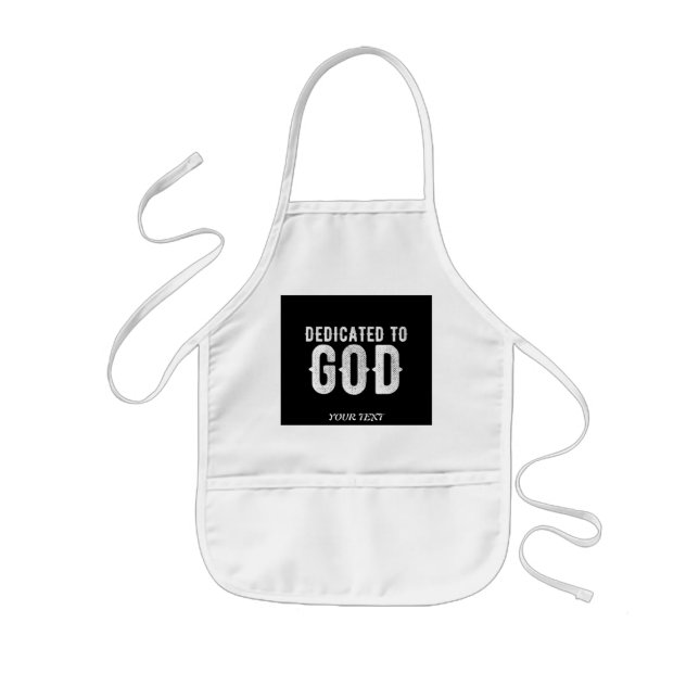 DEDIKERAD TILL GOD COOLA ANPASSADE VITTEXT BARNFÖRKLÄDE (Framsidan)