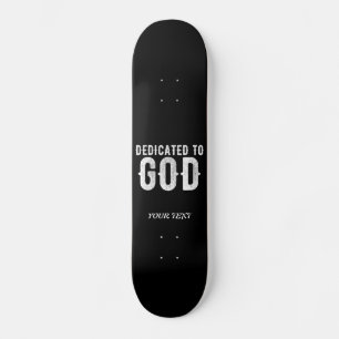 DEDIKERAD TILL GOD COOLA ANPASSADE VITTEXT MINI SKATEBOARD BRÄDA 18,5 CM