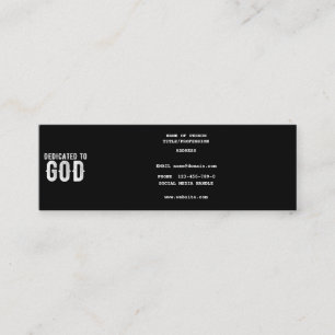 DEDIKERAD TILL GOD COOLA ANPASSADE VITTEXT MINI VISITKORT
